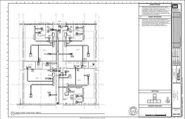 Sheet Notes: A1 First Floor - Hvac Plan - Area E | PDF