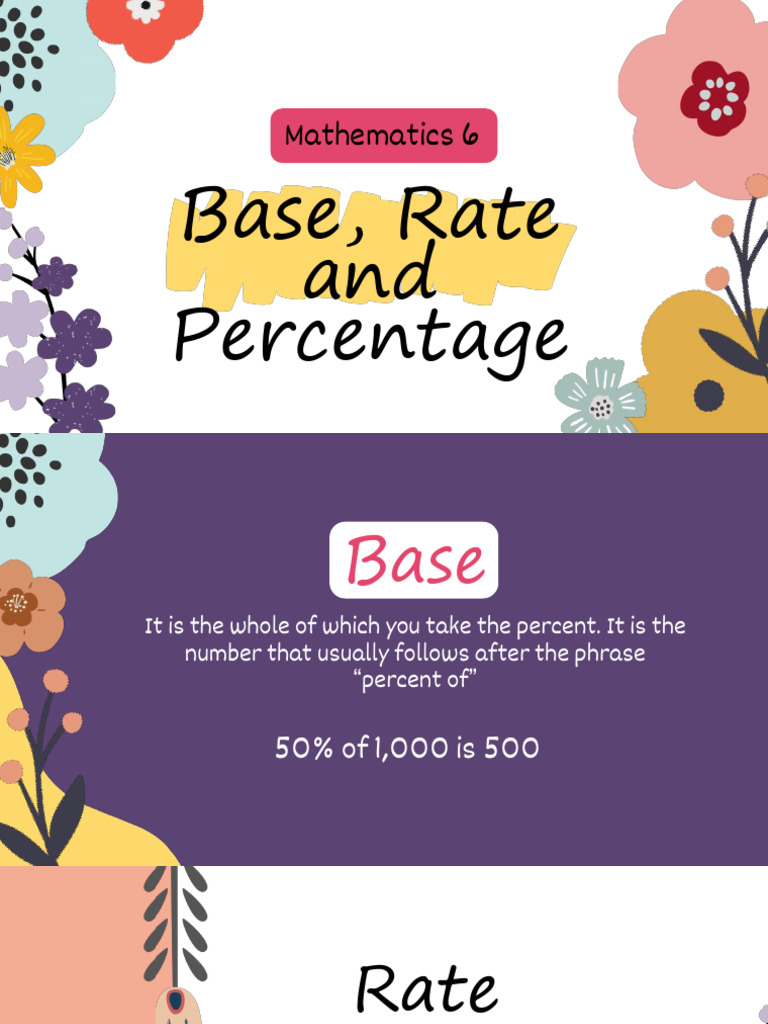 Percentage Base and Rate for PDF | PDF | Percentage | Mathematics