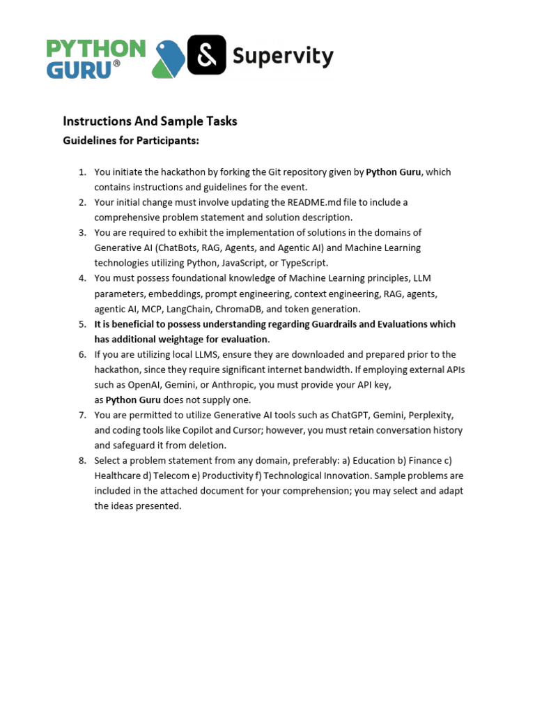 Instructions - Tasks PDF | PDF