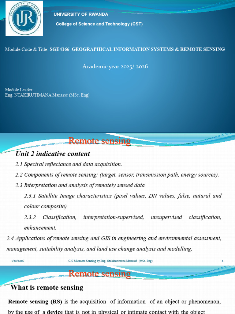 Remote Sensing-Lecture Notes | PDF | Remote Sensing | Image Resolution