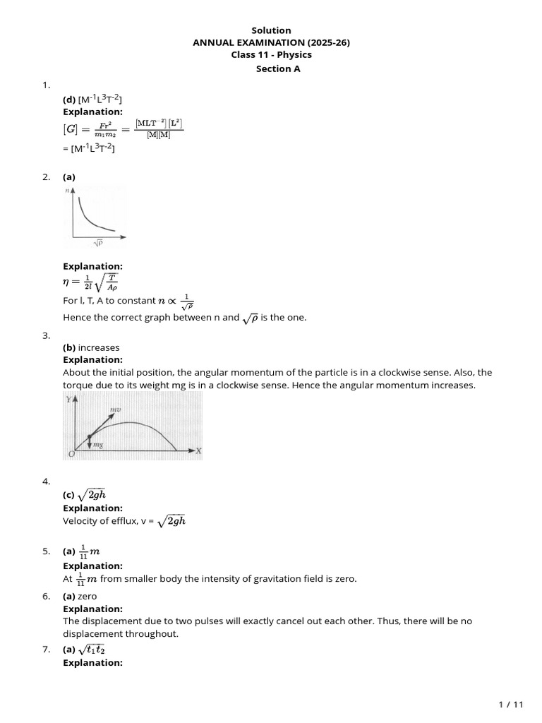 11th Physics Sol | PDF | Density | Force