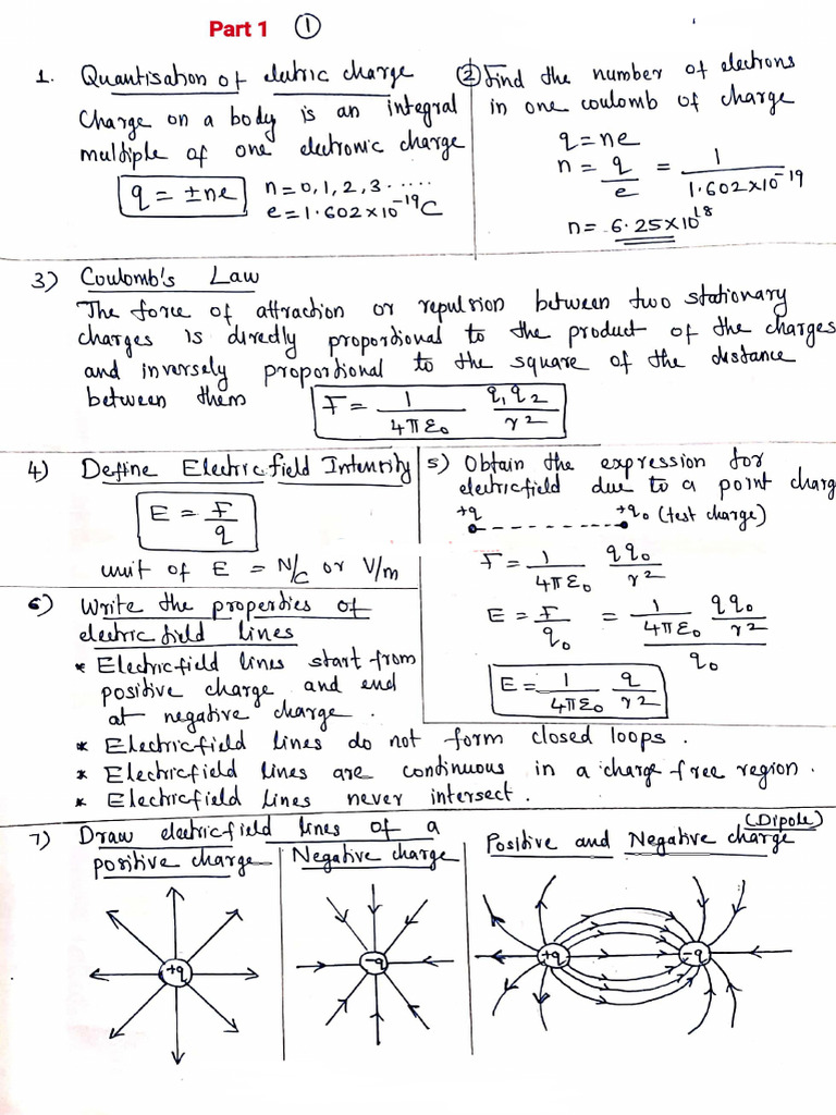 Plus Two Phy Short Note Editted Handwritten 2023 by Seema Tr | PDF