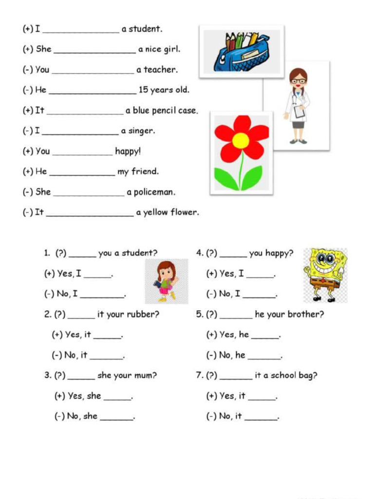 To Be Worksheet | PDF