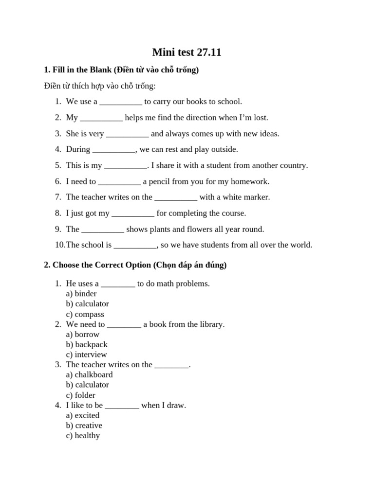 Mini Test 27 | PDF