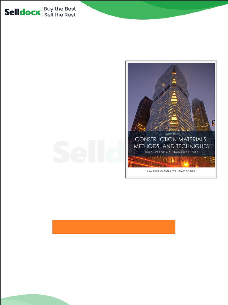 Test Bank For Construction Materials Methods and Techniques 4th Edition ...