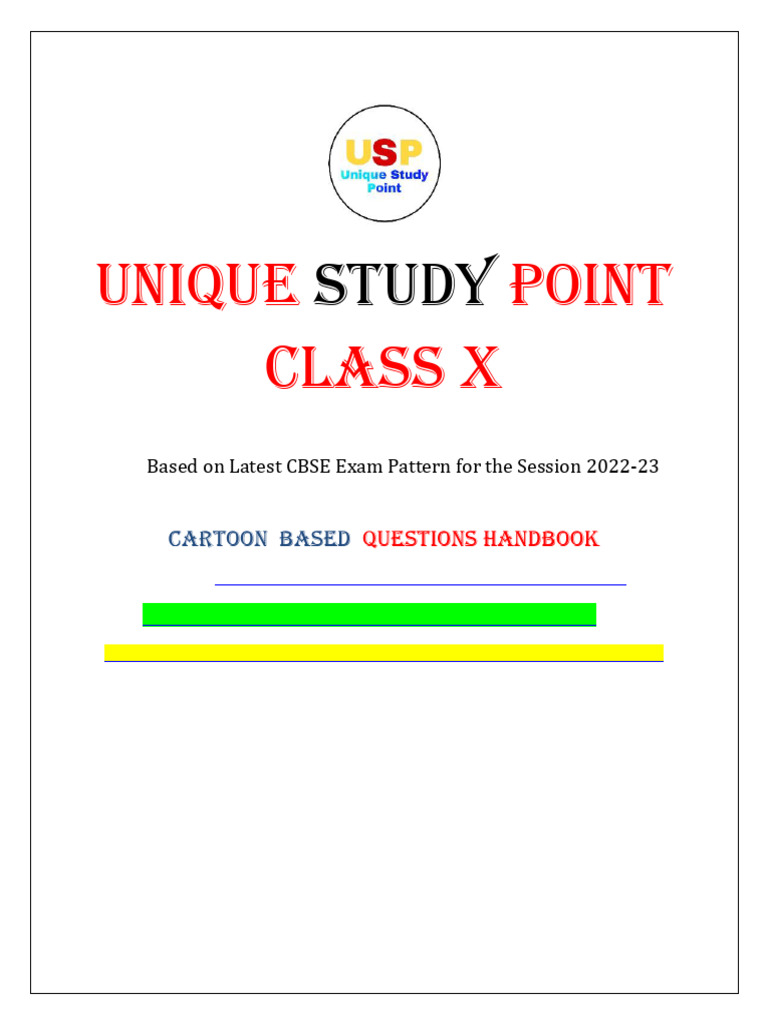 Class x Cartoon Based Questions Unique Study Point | PDF | Rosa Parks ...