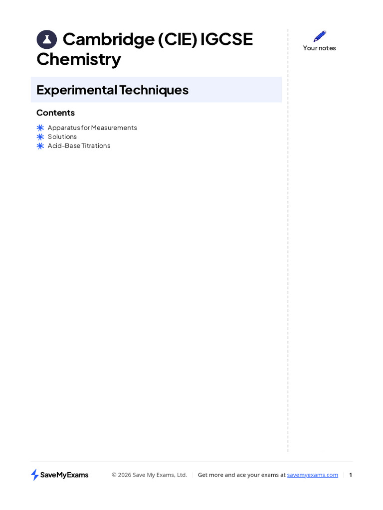 Experimental Techniques | PDF | Titration | Chemistry