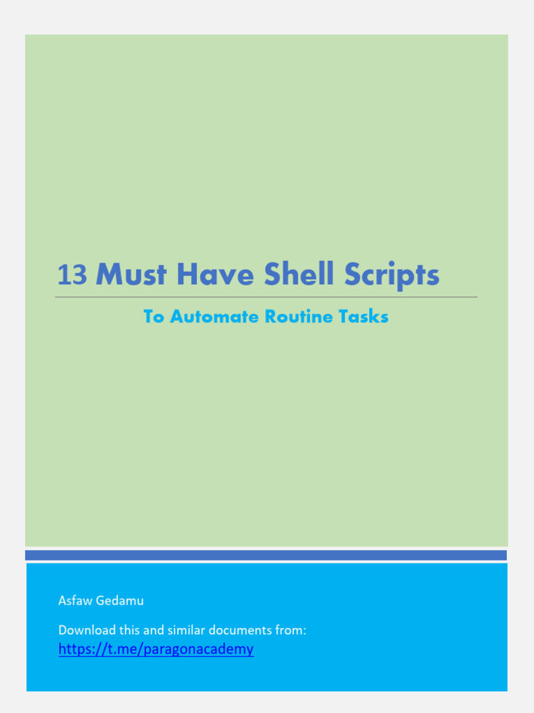 13 Must Have Shell Scripts to Automate Routine Tasks 1769851530 | PDF ...