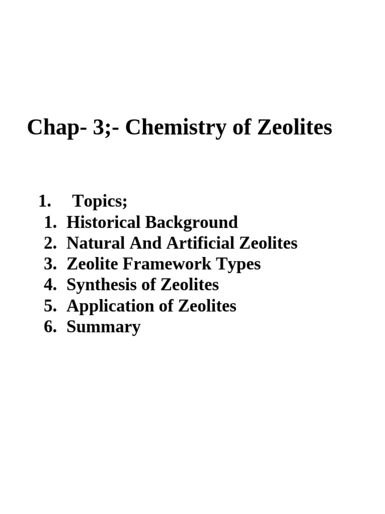 Chemistry of Zeolites | PDF | Zeolite | Catalysis