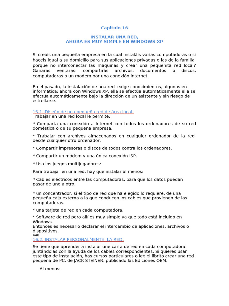 Configuracion Red en Wind XP | PDF | Red de computadoras | Microsoft ...