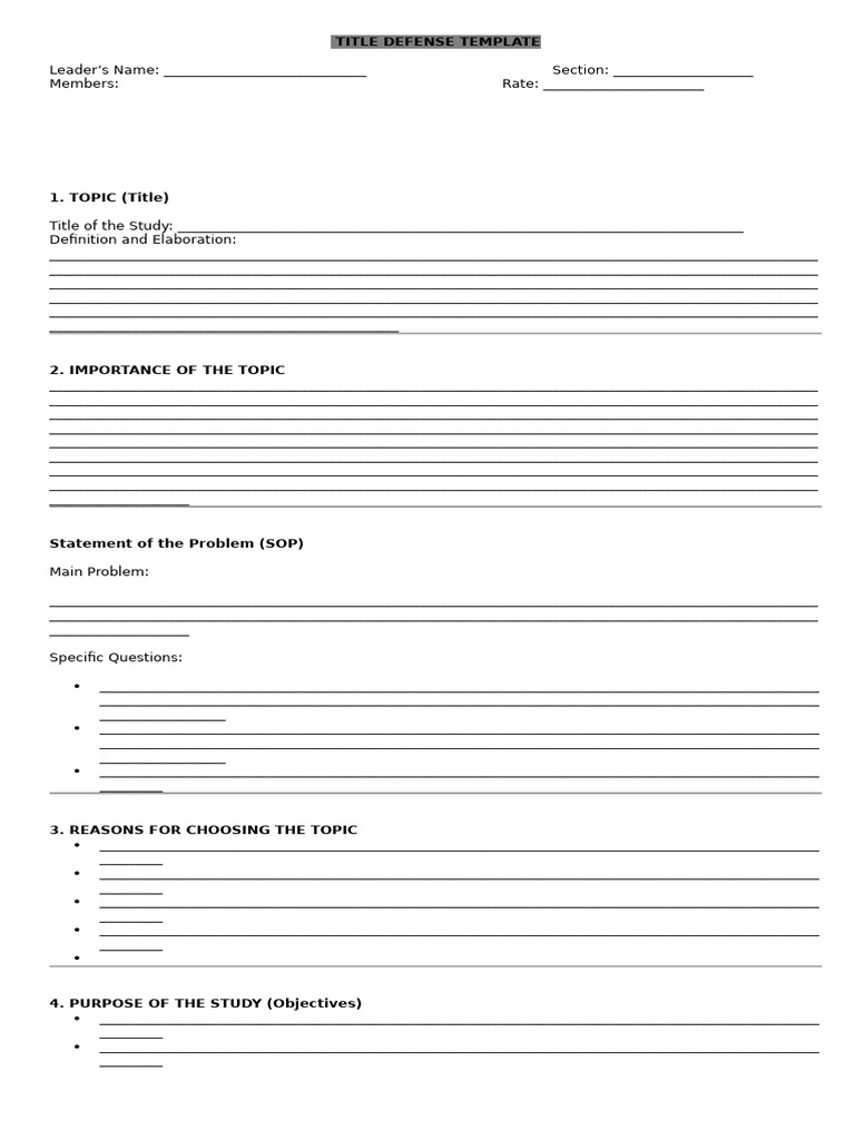 Title Defense Template | PDF