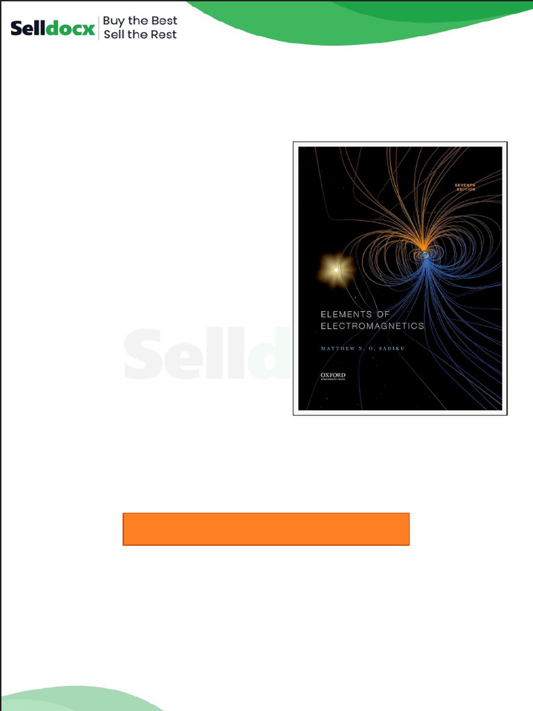 Solution Manual For Elements of Electromagnetics 7th Edition by Matthew ...