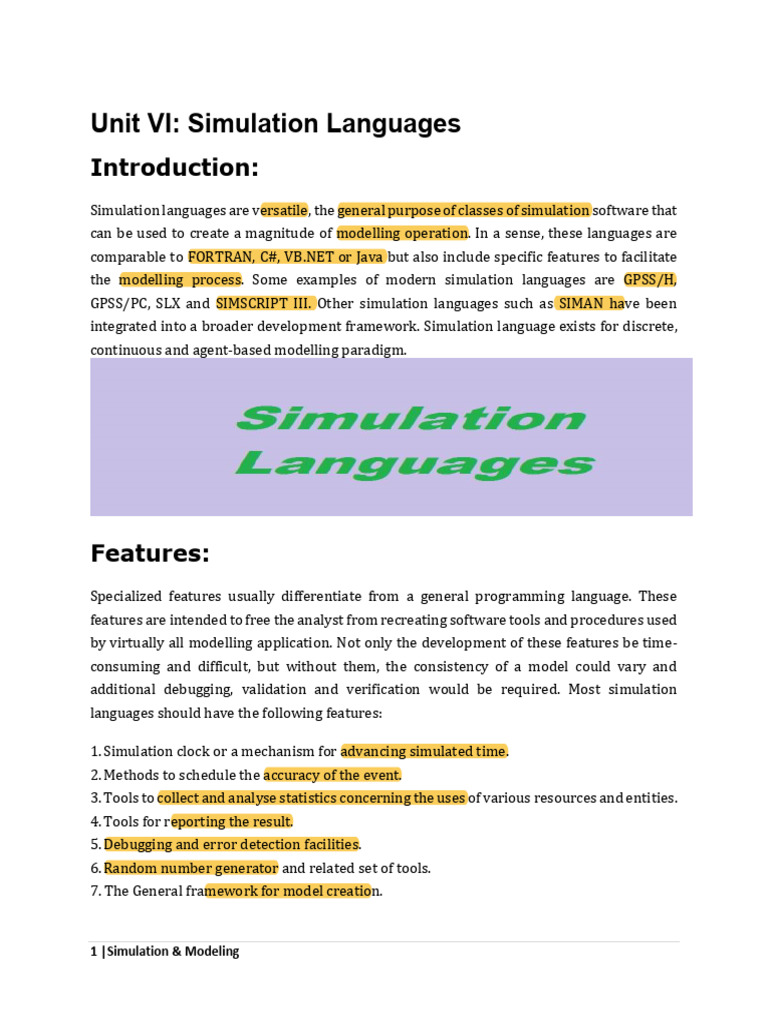 Unit VI | PDF | Simulation | System
