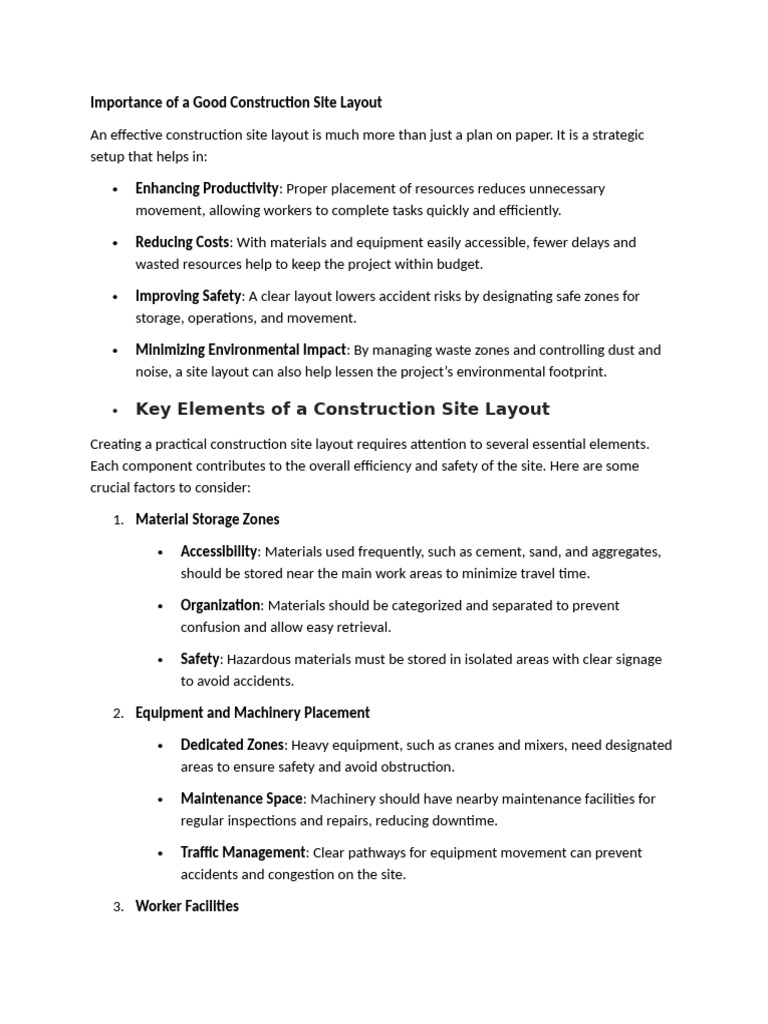 Importance of A Good Construction Site Layout | PDF | Waste Management ...