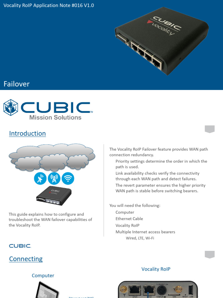Vocality RoIP Application Note 016 V1.0 - Failover | PDF | Local Area ...