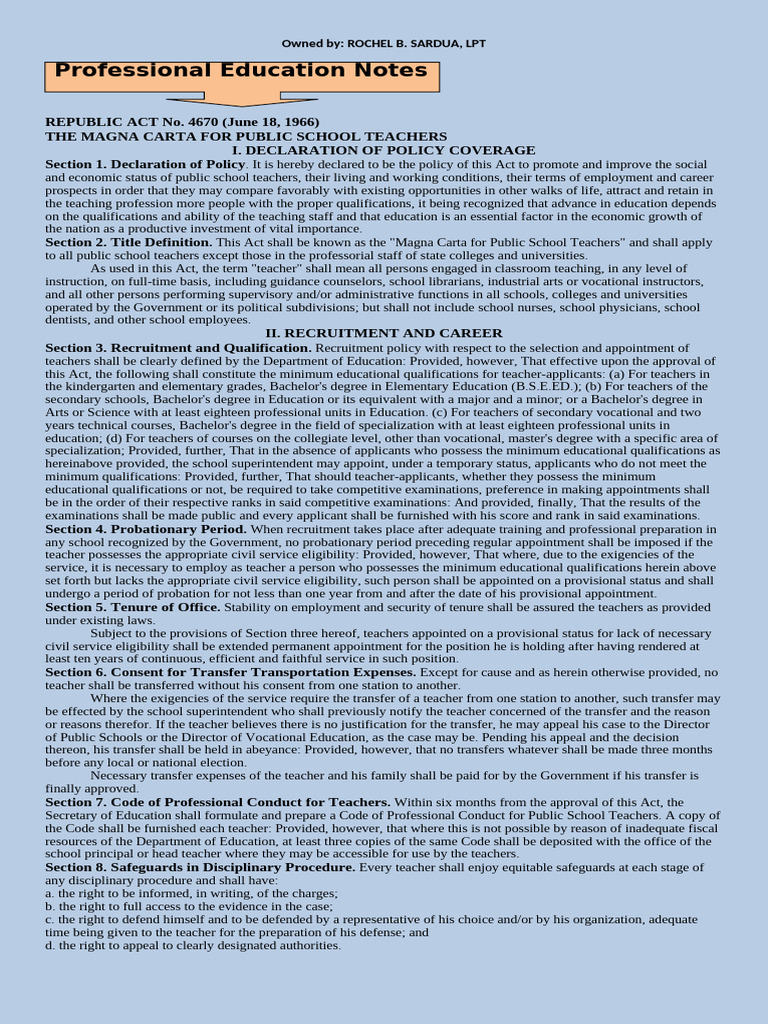Prof. Ed. Reviewer.2 (Notes) | PDF | Cost Of Living | Educational ...