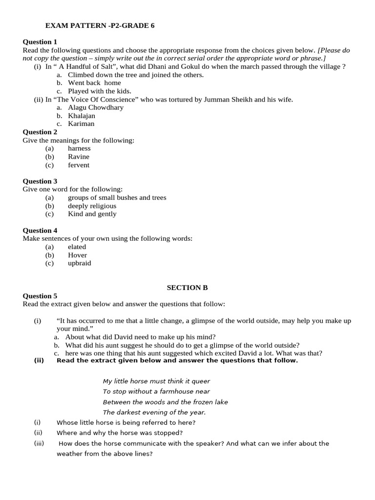 Exam Patten - P2 | PDF