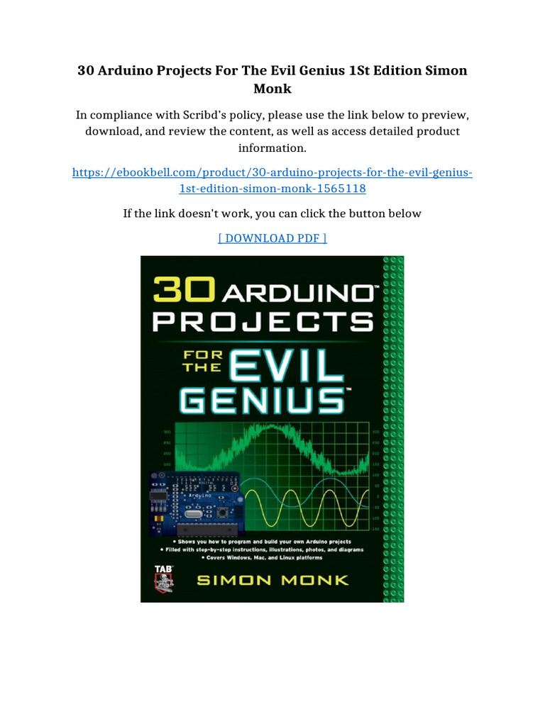 30 Arduino Projects For The Evil Genius 1st Edition Simon Monk | PDF ...