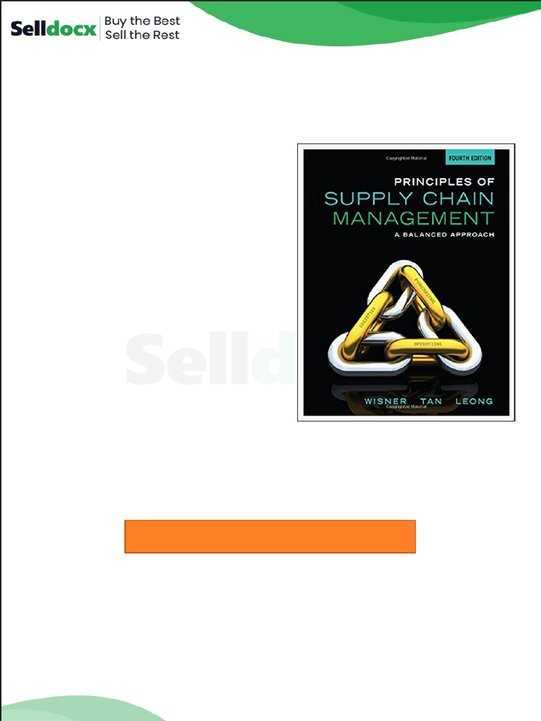 Test Bank for Principles of Supply Chain Management a Balanced Approach ...
