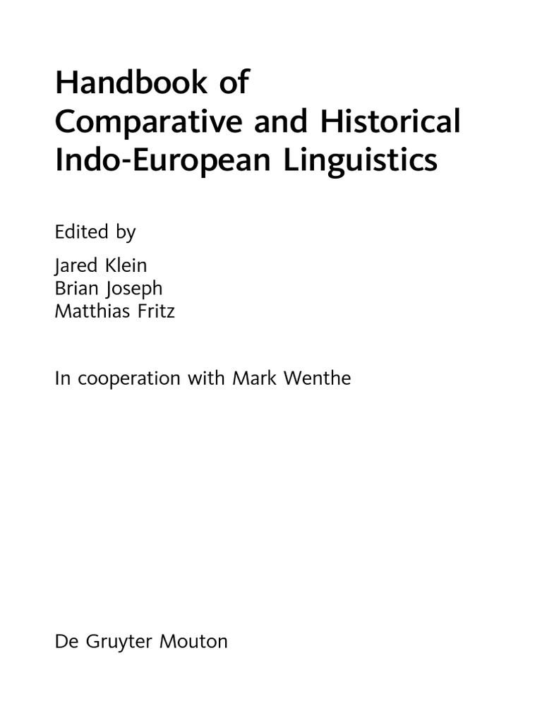 Handbook of Comparative and Historical Indo-European Linguistics | PDF ...