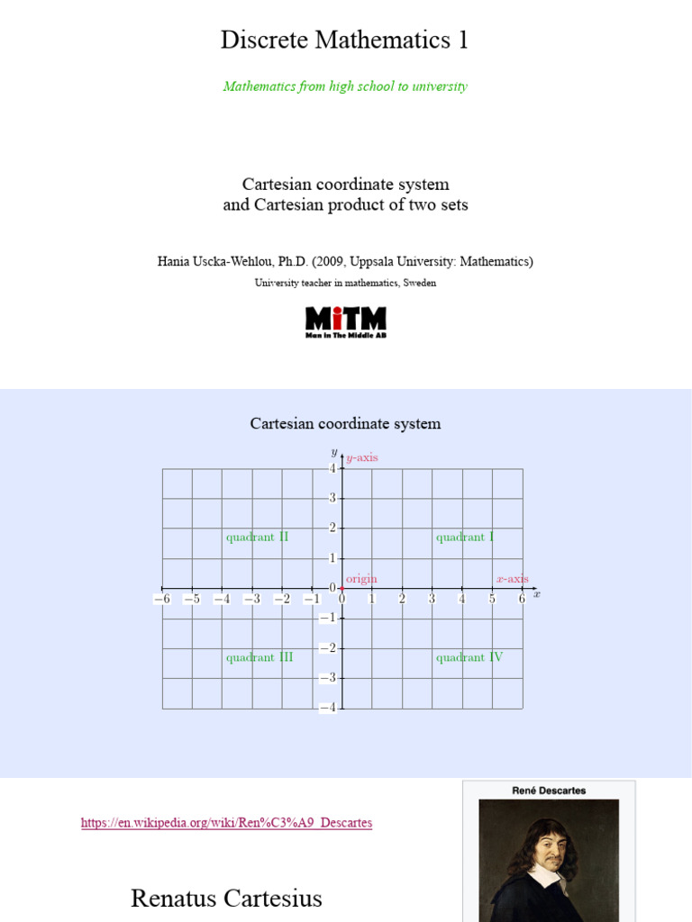 004 007 Slides Cartesian Coordinate System and Cartesian Product of Two ...