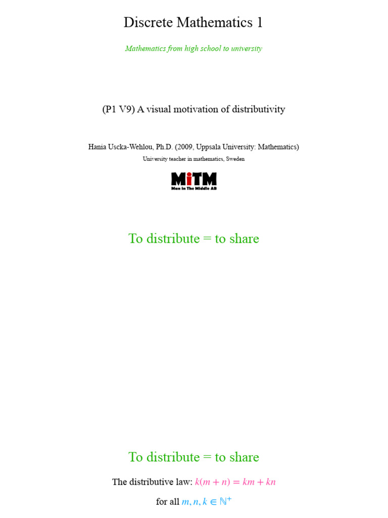 011 014 Slides P1 V9 a Visual Motivation of Distributivity | PDF ...