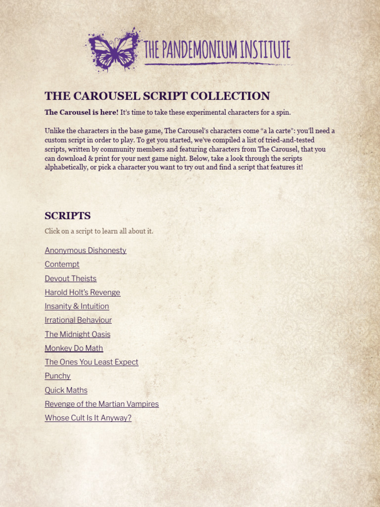 The Carousel Script Collection | PDF