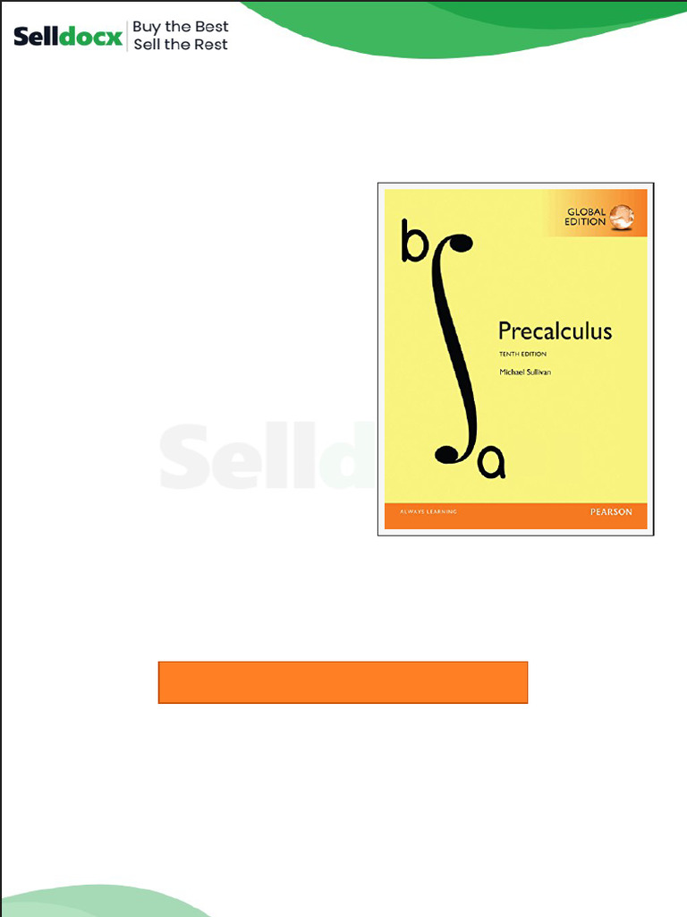 Solution Manual For Precalculus 10th Global Edition by Michael Sullivan ...