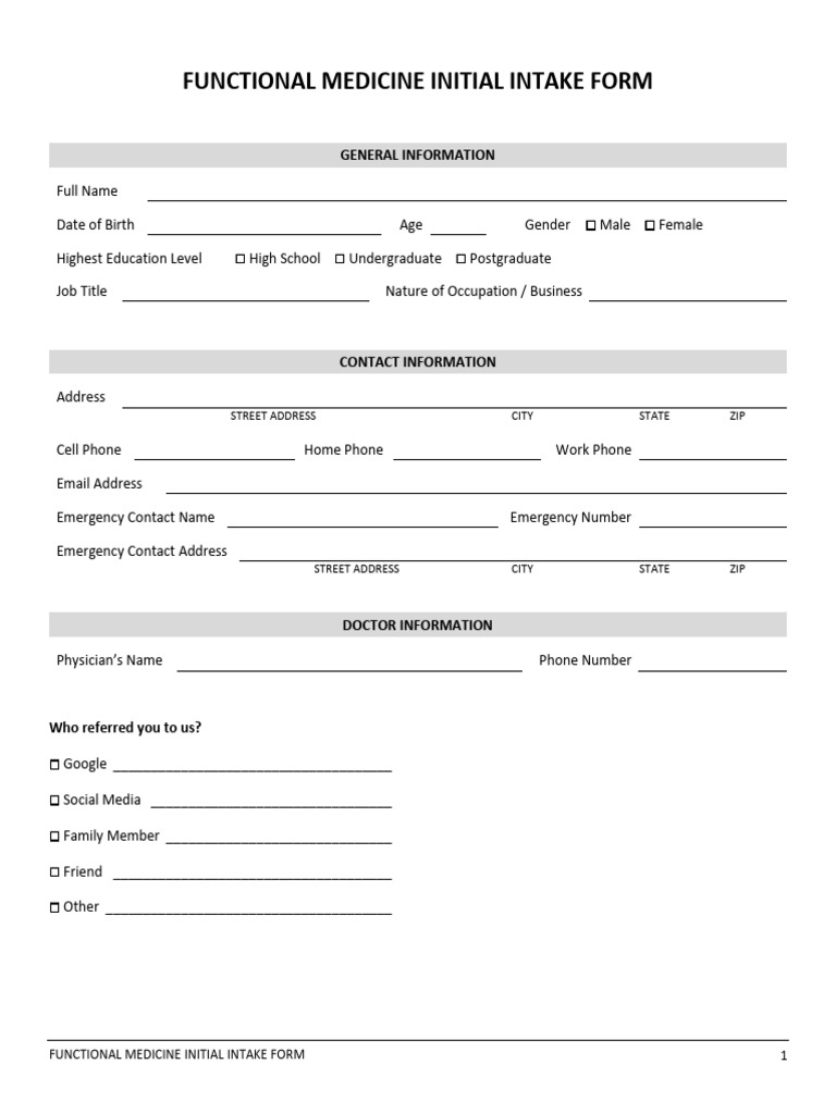 EgrXbWDyRoW0aIz1Wq0E Functional Medicine Initial Intake Forms Calibri ...