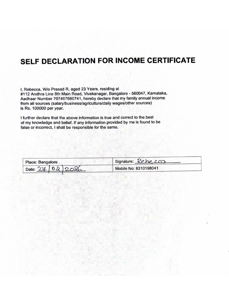 Self Declaration | PDF