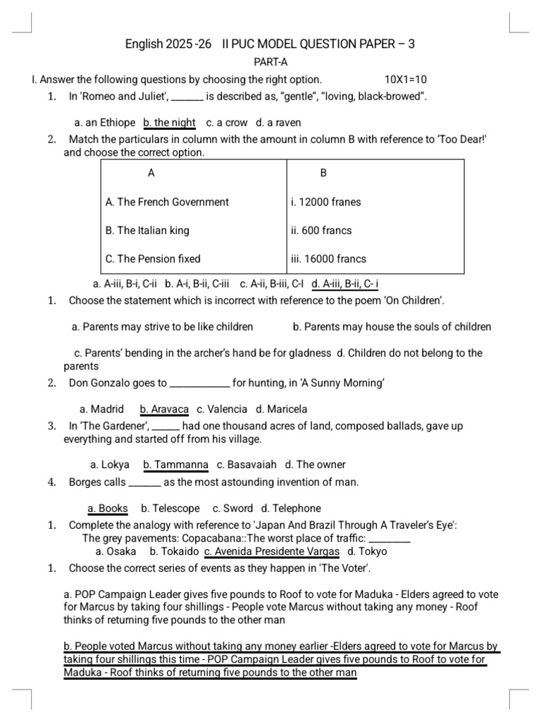 Converted - Model Question Paper 3 Answer | PDF | Charlie Chaplin