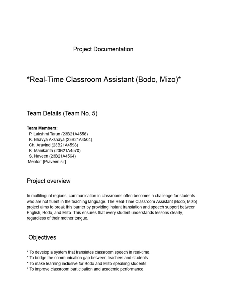 Project Documentation | PDF | Speech Synthesis | Speech Recognition