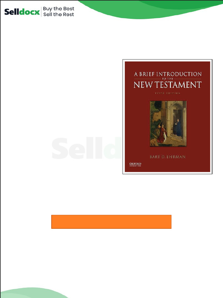 Test Bank a Brief Introduction to the New Testament 5th Edition by Bart ...