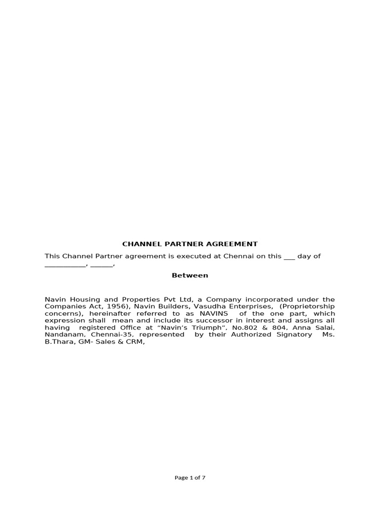 Channel Partner - Agreement | PDF | Taxes | Receipt