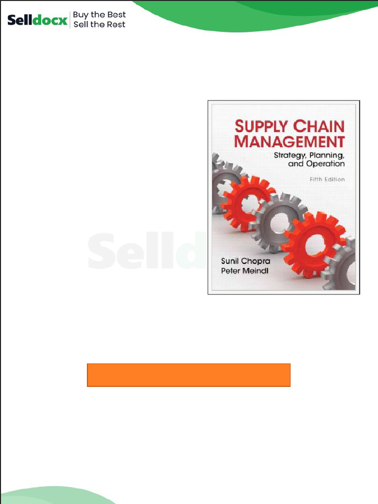 Test Bank For Supply Chain Management 5th Edition by Sunil Chopra | PDF ...