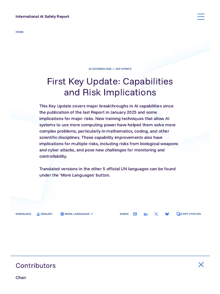 First Key Update_ Capabilities and Risk Implications _ International AI ...