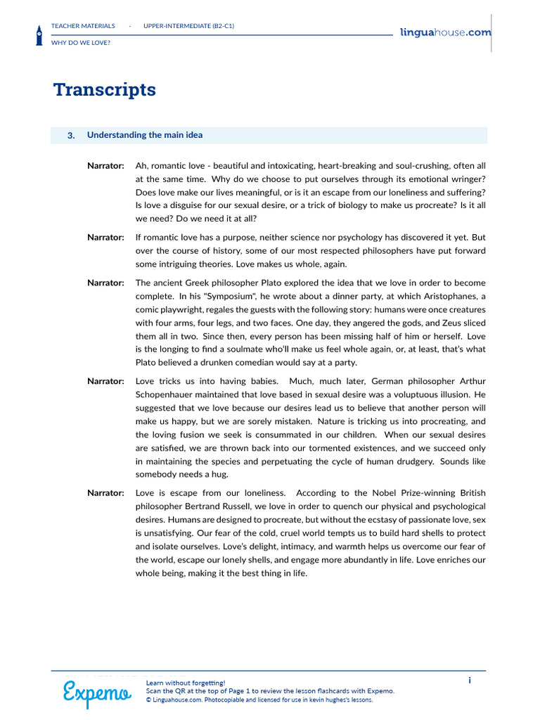 Why Do We Love British Transcripts | PDF | Love | Romance