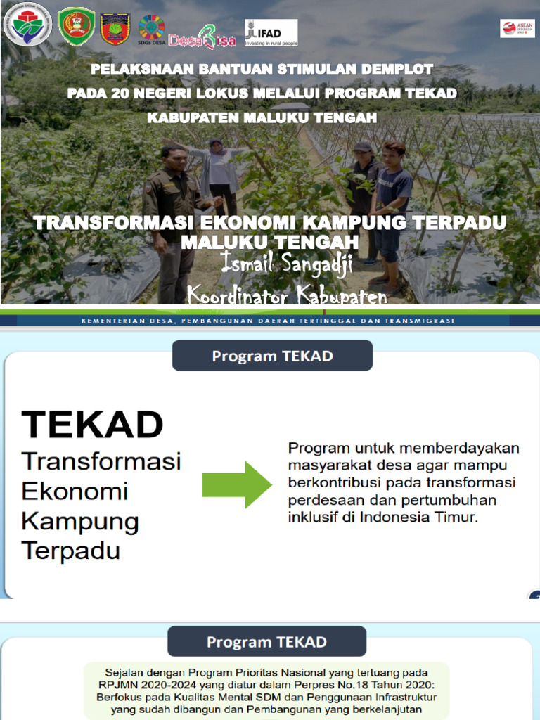 Laporan Pelaksanaan Stimulan Demplot 20 Negeri Lokus TEKAD Maluku ...