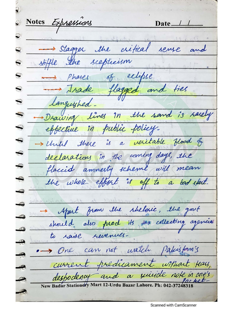 Sir Usman PAS Diary Notes | PDF