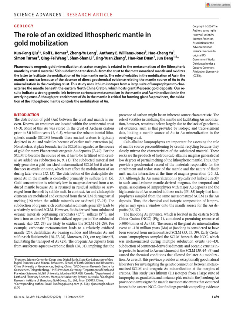 Sciadv Ado6262 | PDF | Magma | Geology
