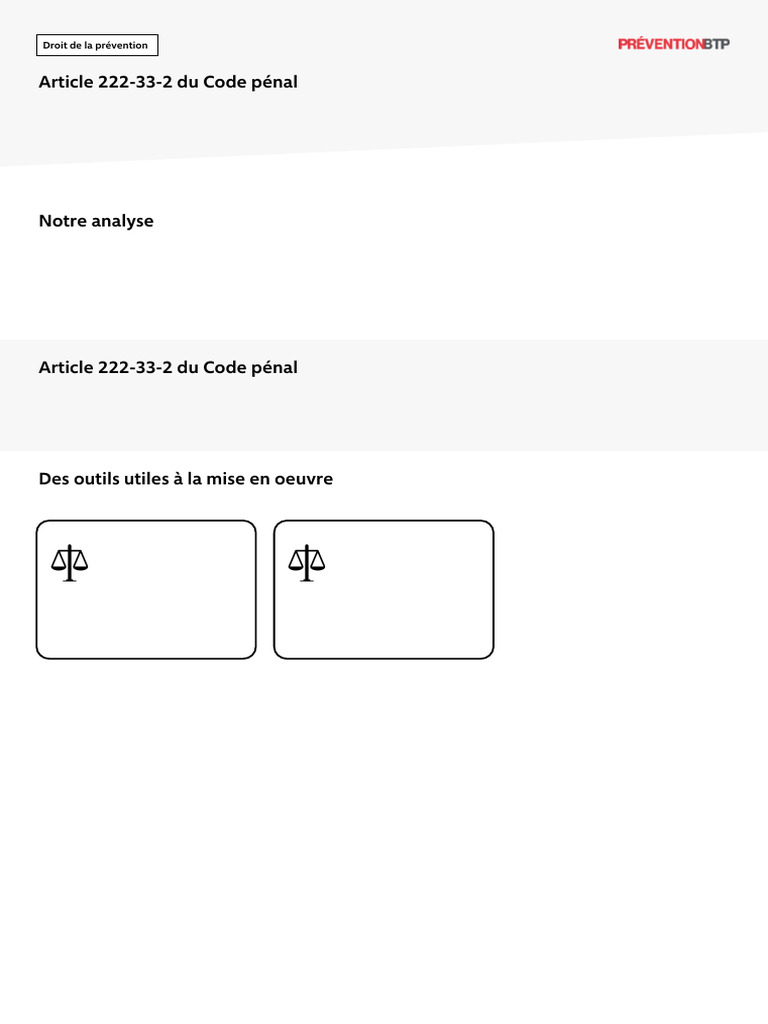 Article 222-33-2 Du Code Penal | PDF