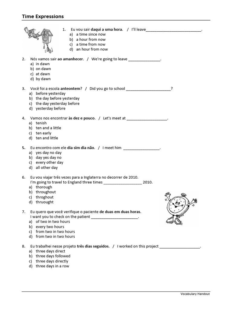 Time Expressions - WITH ANSWERS | PDF