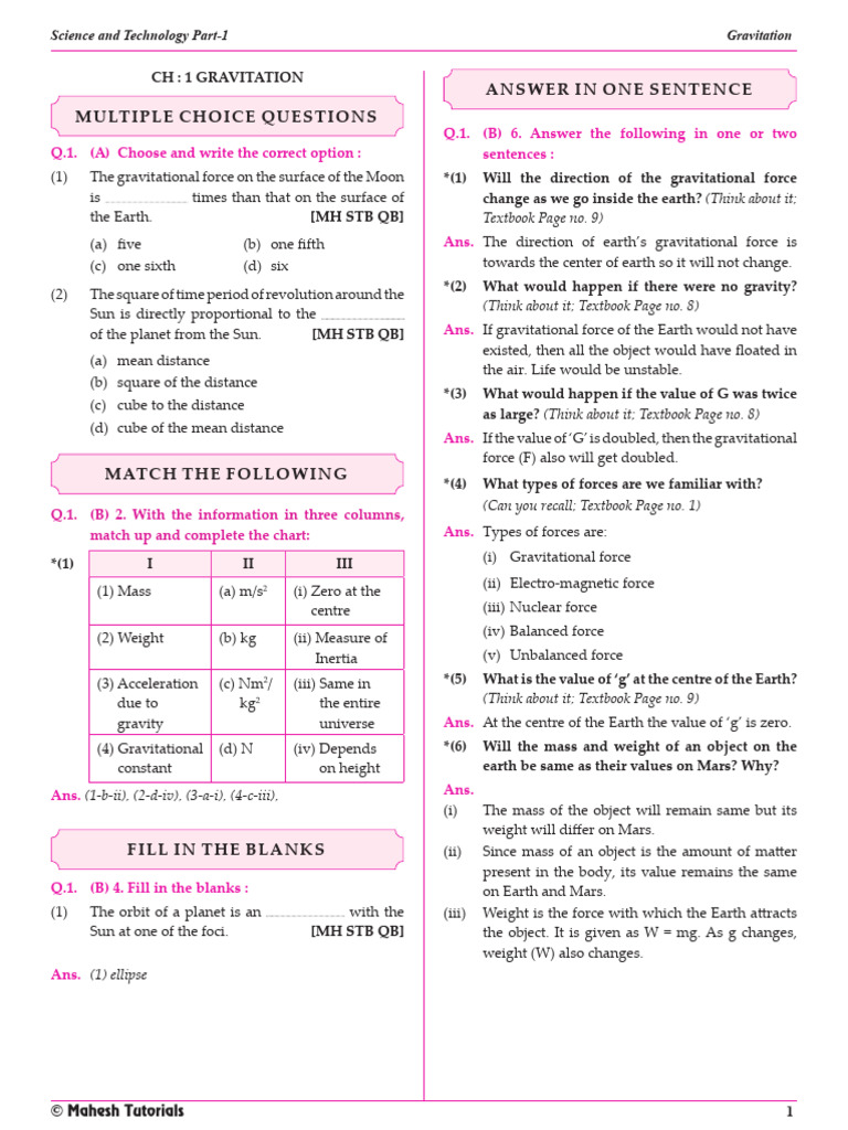 Chapter 1 Gravitation GRT | PDF | Weight | Force