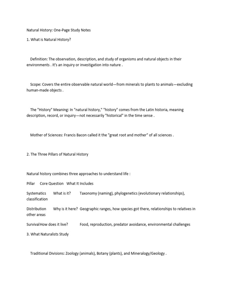 Natural History | PDF | Natural History | Biology