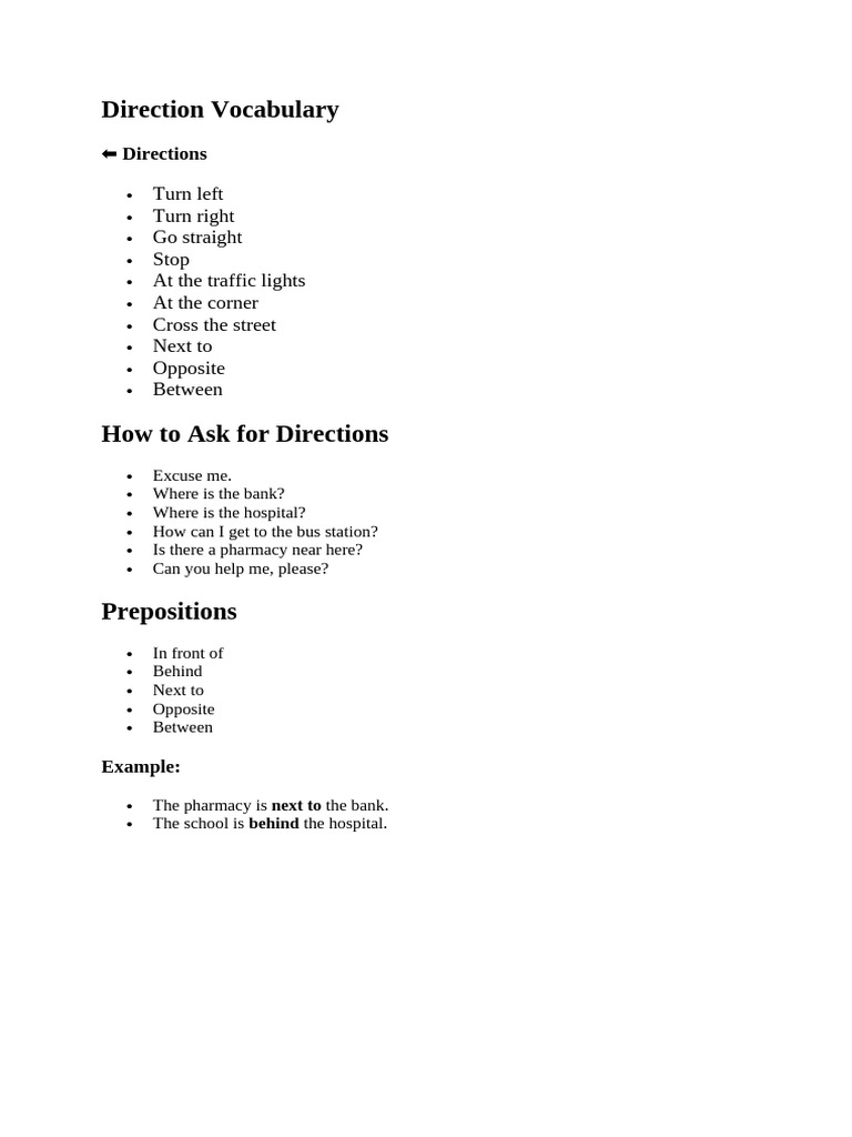 Directions Course | PDF