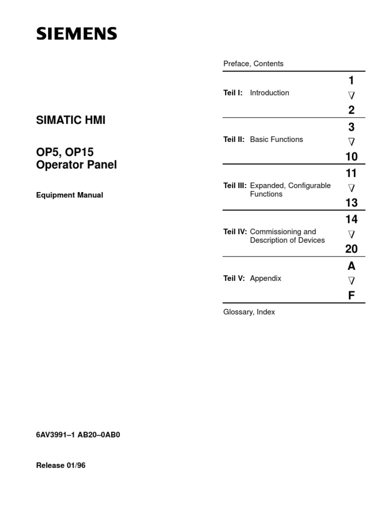 Manual Op5 15 e | PDF | Computer Keyboard | Programmable Logic Controller