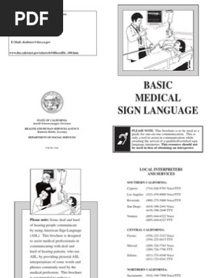 Basic Medical Sign Language Chart