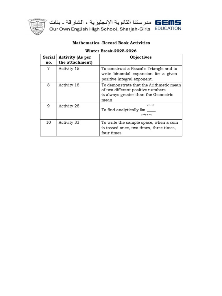 Math Lab -Record Book Activities | PDF