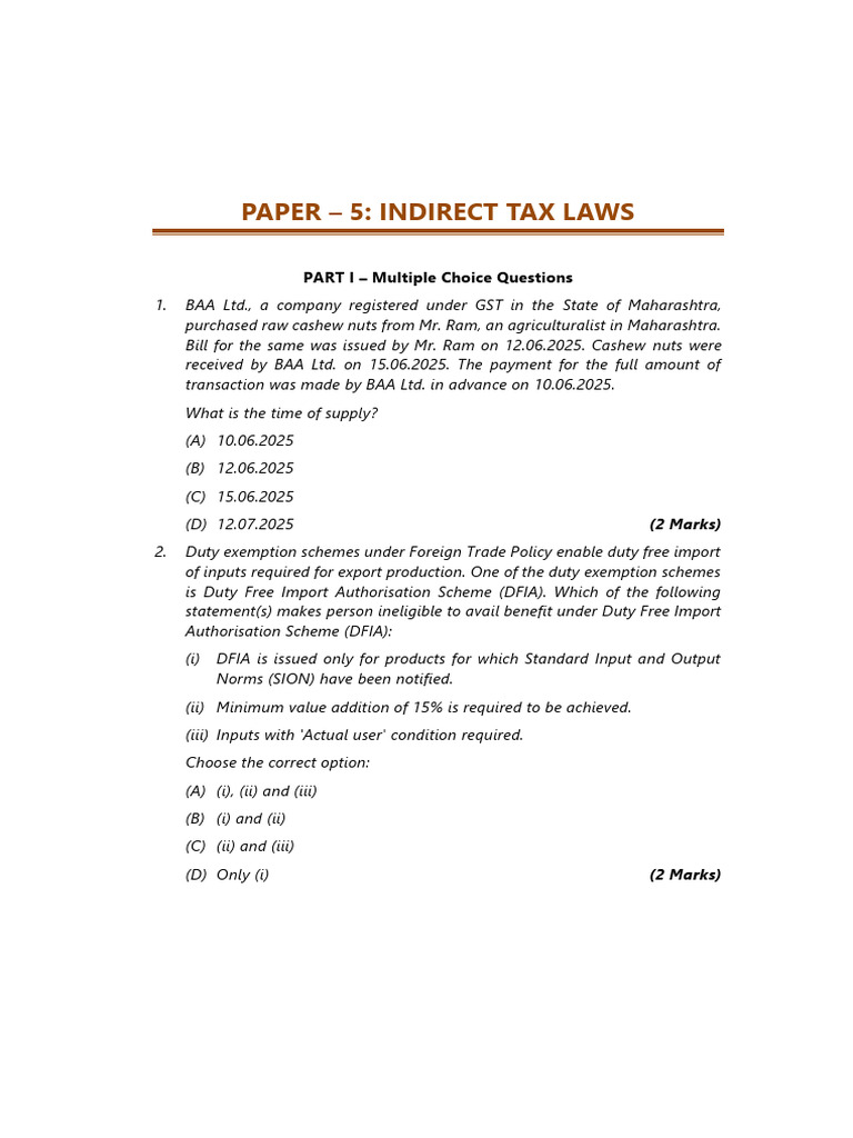CA Final IDT Suggested Ans Jan 2026 WWW Castudynotes Com | PDF | Taxes ...
