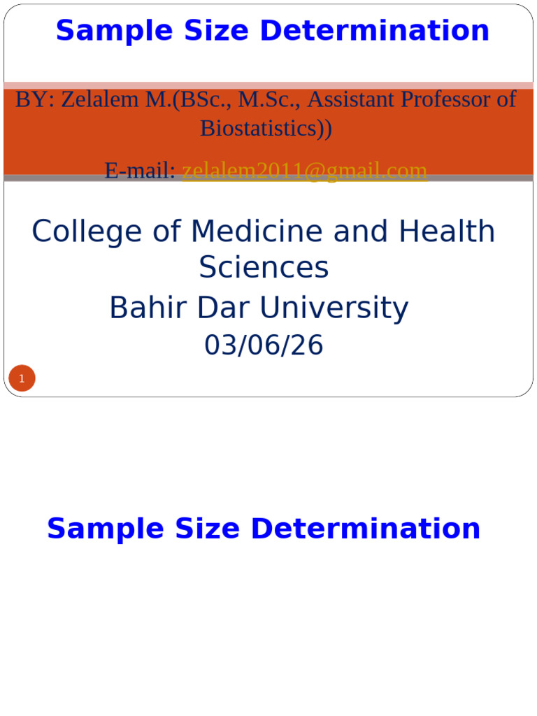 Sample Size Determination | PDF | Sample Size Determination ...